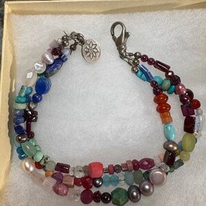 Sundance Yuliya Designs Artisan Sterling Silver Multi-Gemstone Bracelet
